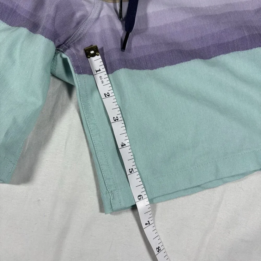 Quiksilver Blue Striped Board Shorts Blue/ Purple/gray Stripes Small